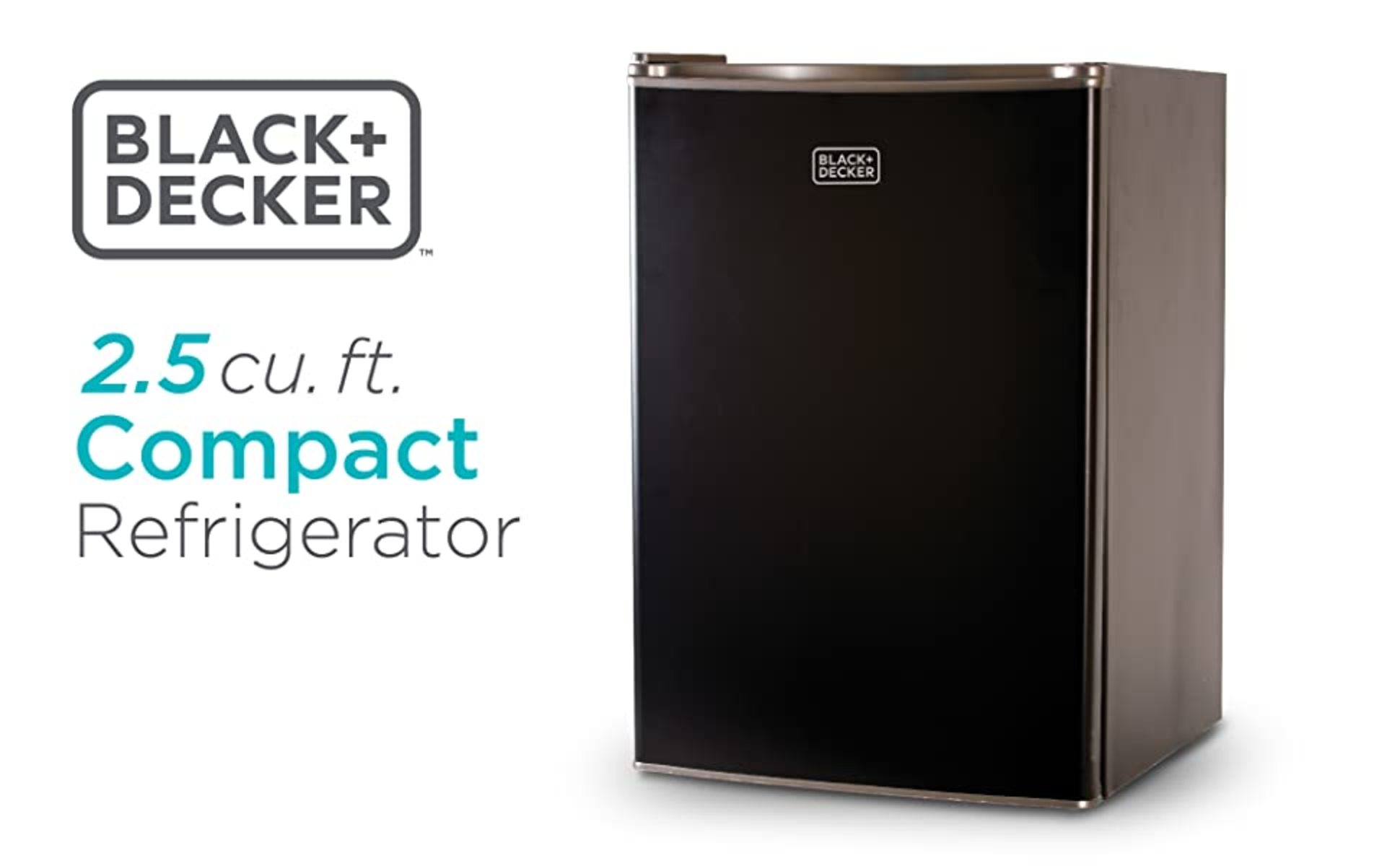 BLACK+DECKER BCRK25 2.5 Cu. Ft. Compact Refrigerator with Freezer - Black