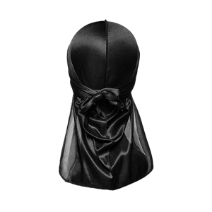 KISS Colors & Care Power Wave Satin Du Rag, Luxe Black & Gold Hat