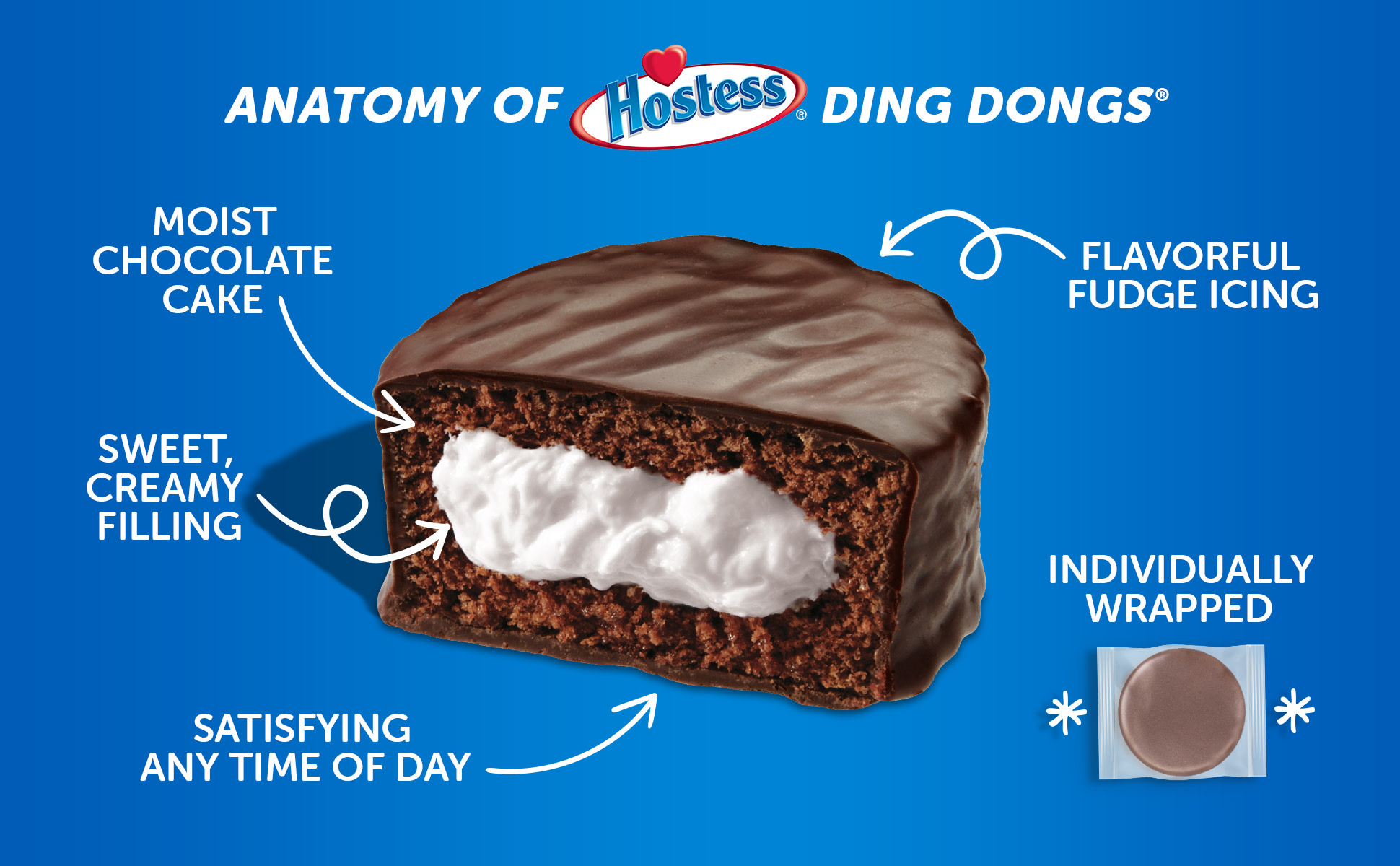 Hostess Chocolate Ding Dongs Snack Cakes - 12.70 oz, 10 Count