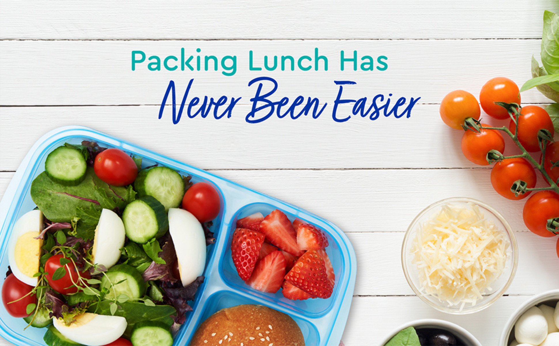 EasyLunchboxes® - Bento Lunch Boxes - Reusable 3-Compartment Food Containers