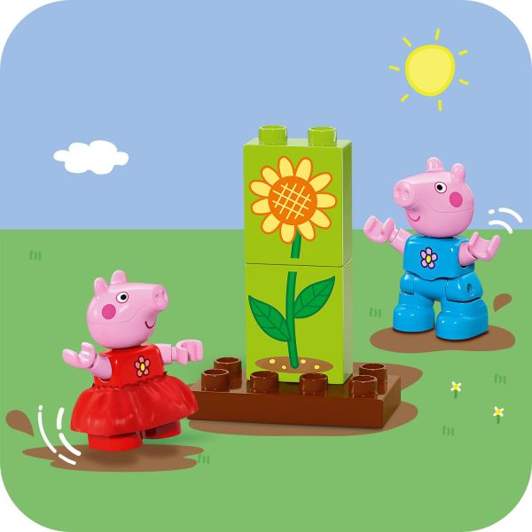 Assemble the bricks and grow the sunflower.