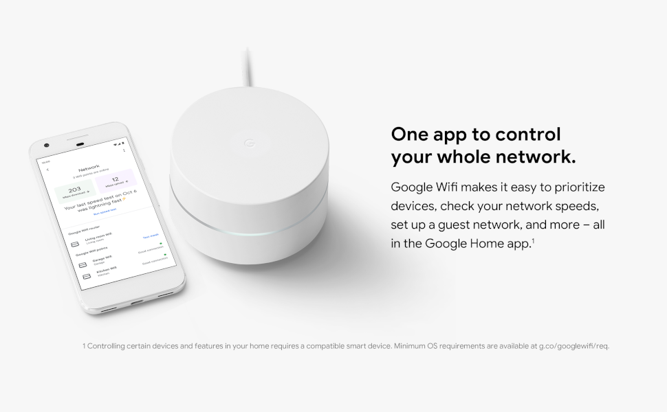 Google Nest Wifi - Mesh Router AC2200 and 1 Point with Google Assistant - 2  Pack - Mist GA01426-US - The Home Depot