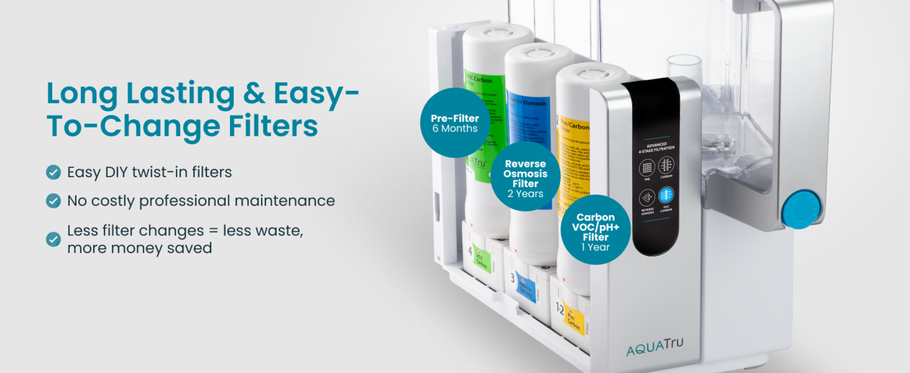 AquaTru Water Filter, 3-Stage Replacement Combo Pack for Classic