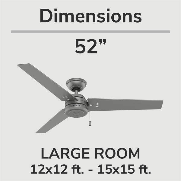 Hunter Cassius 52 in. Indoor/Outdoor Matte Silver Ceiling Fan For
