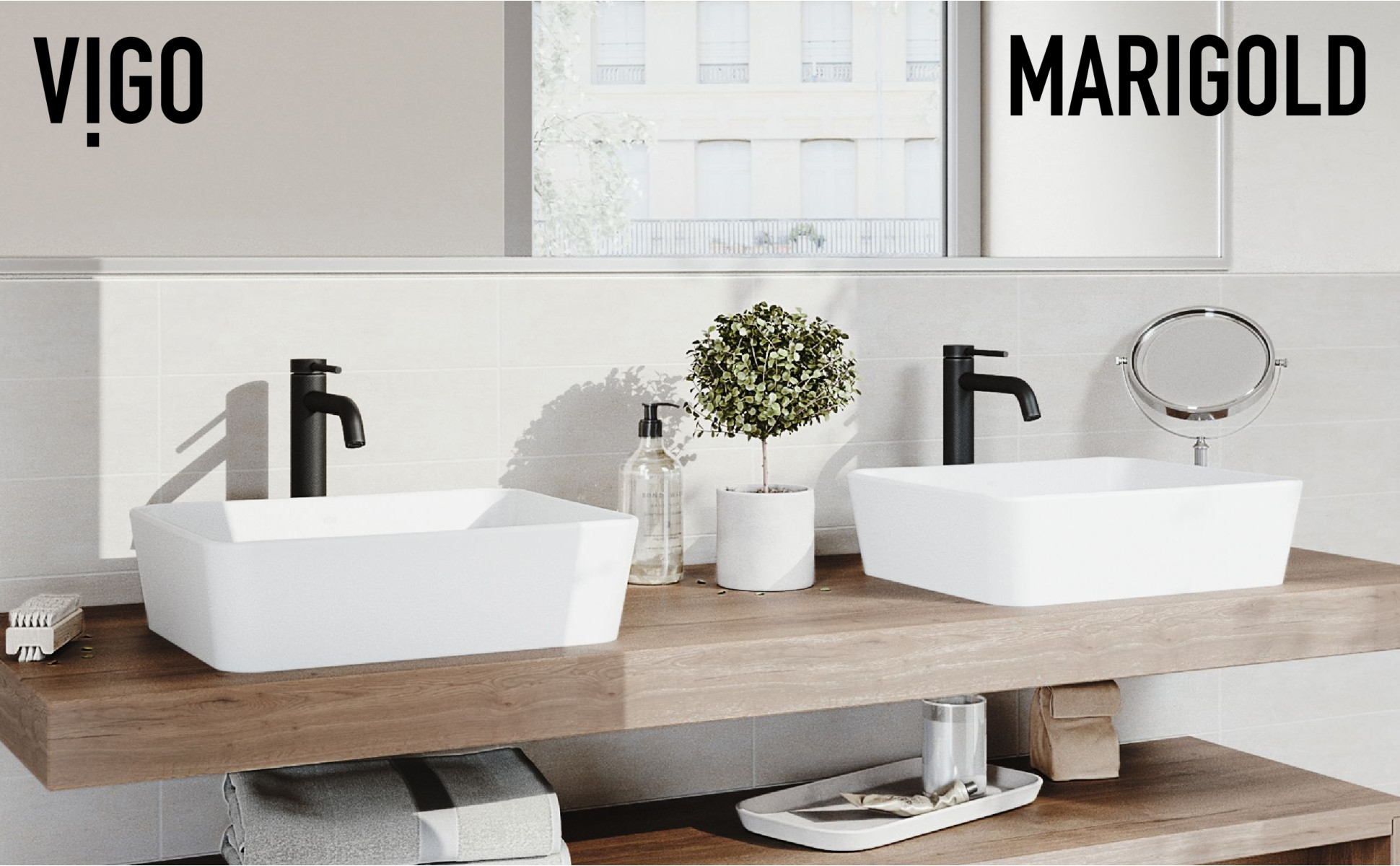 Marigold Vessel Sink in White with Faucet in Matte Black Marigold Vessel Sink in White with Faucet in Matte Black
