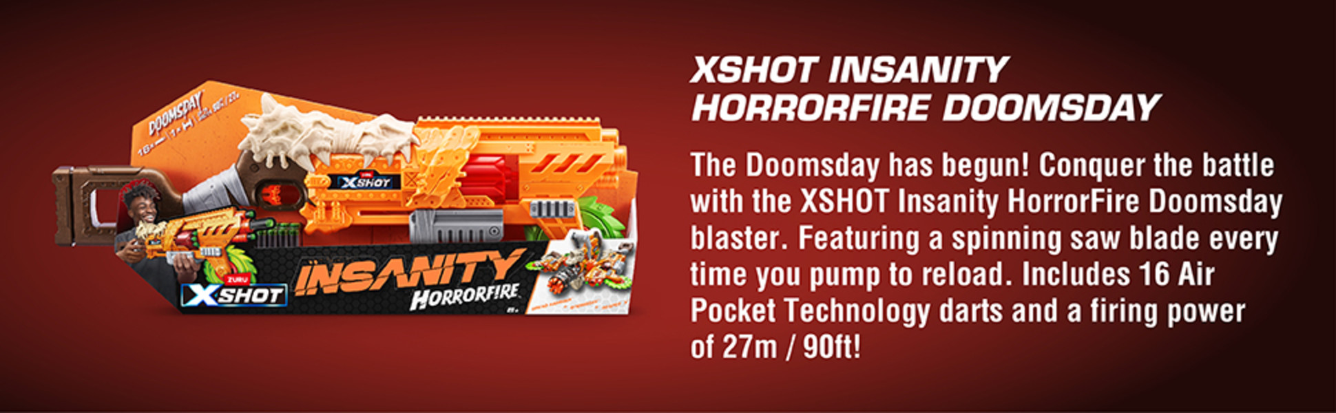 XSHOT Insanity HorrorFire Doomsday (16 Darts), Outdoor Blaster