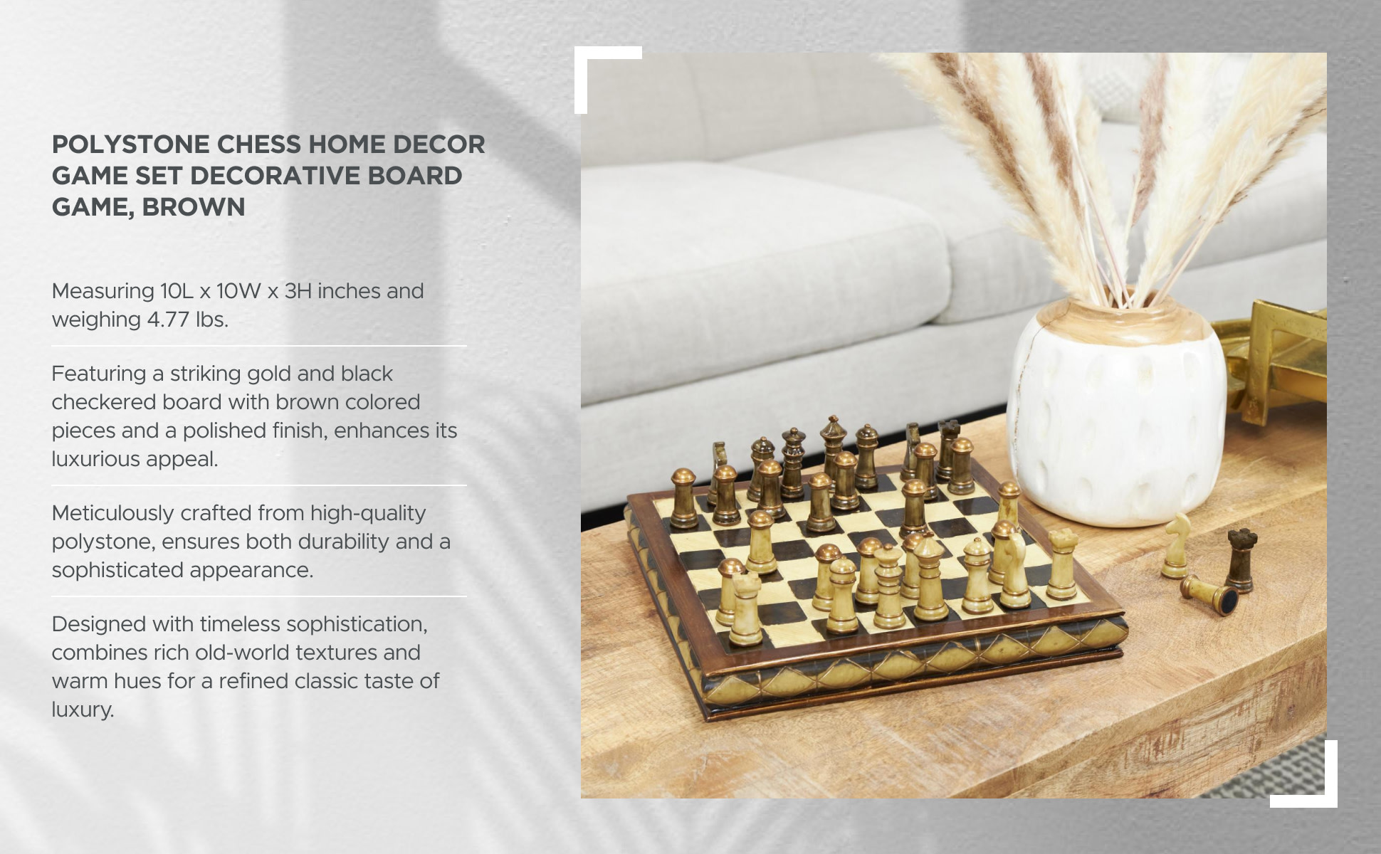 15 Inches Dark And Light Brown Weighted Chess Set - Unique Chess Set...