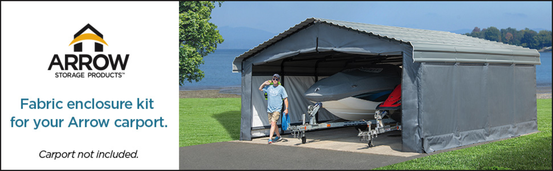 ARROW CARPORT ENCLOSURE KITS - Fabric enclosure kit for your Arrow Carport. Carport not included.