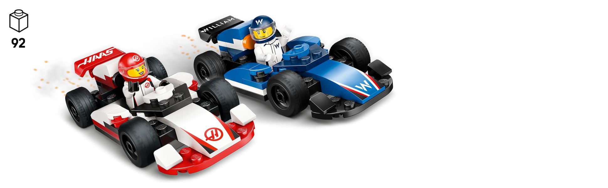 LEGO Kids F1 Race Car Set with Williams Racing and Haas F1 Cars