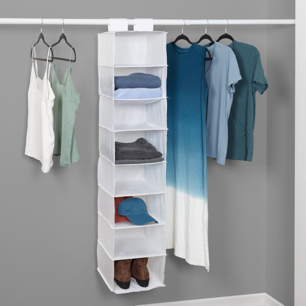 Honey Can Do 8 Shelf Polyester Hanging Closet Organizer White Walmart