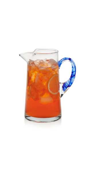 Libbey Cabos Blue-Handled Glass Pitcher, 90-ounce
