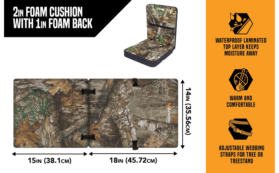 Vanish™ Foam Cushion with Back By Allen, Realtree Edge® Camo