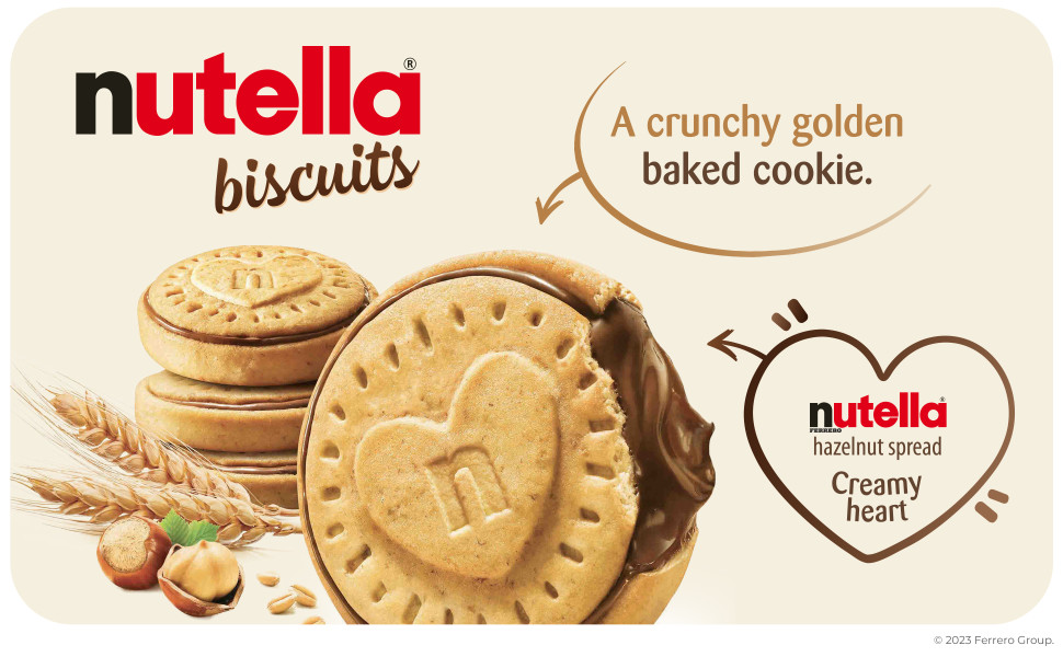 Nutella Biscuits - Delicious Nutella Cookies With Hazelnut Spread Filling  In A Crush-Free Tube, Nutella Snacks 12 Biscuits,166g 2 pack (In Kova  Harper