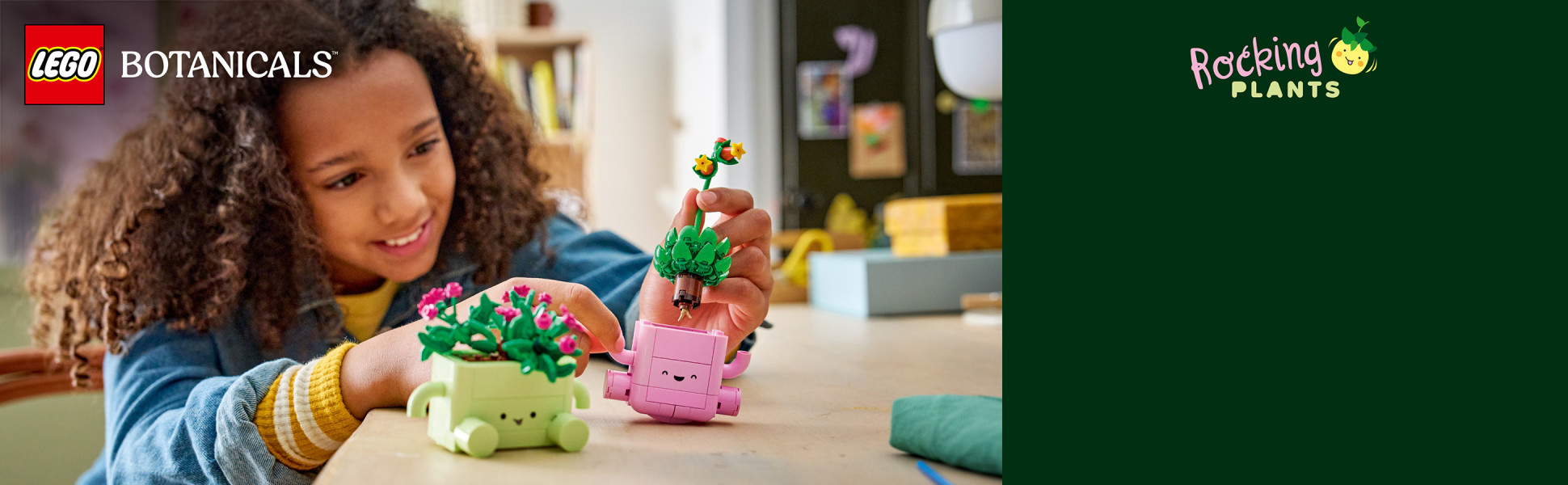 Let kids’ creativity grow as they build 2 adorable plants in smiley pots with this LEGO Botanicals building set.