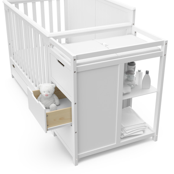 Graco Hadley 5 in 1 Convertible Crib with Storage Drawer and Changer White Walmart