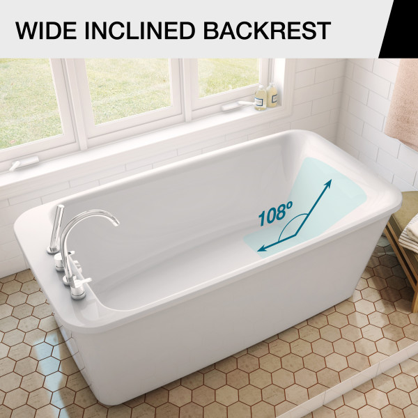 MAAX Lounge 64 in. Acrylic Reversible Drain Non-Whirlpool