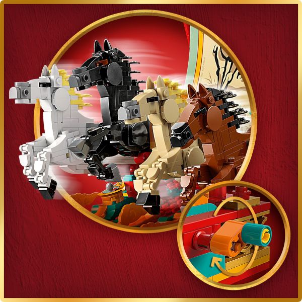 Pose the horses’ legs and turn the handle to make them ‘gallop’.