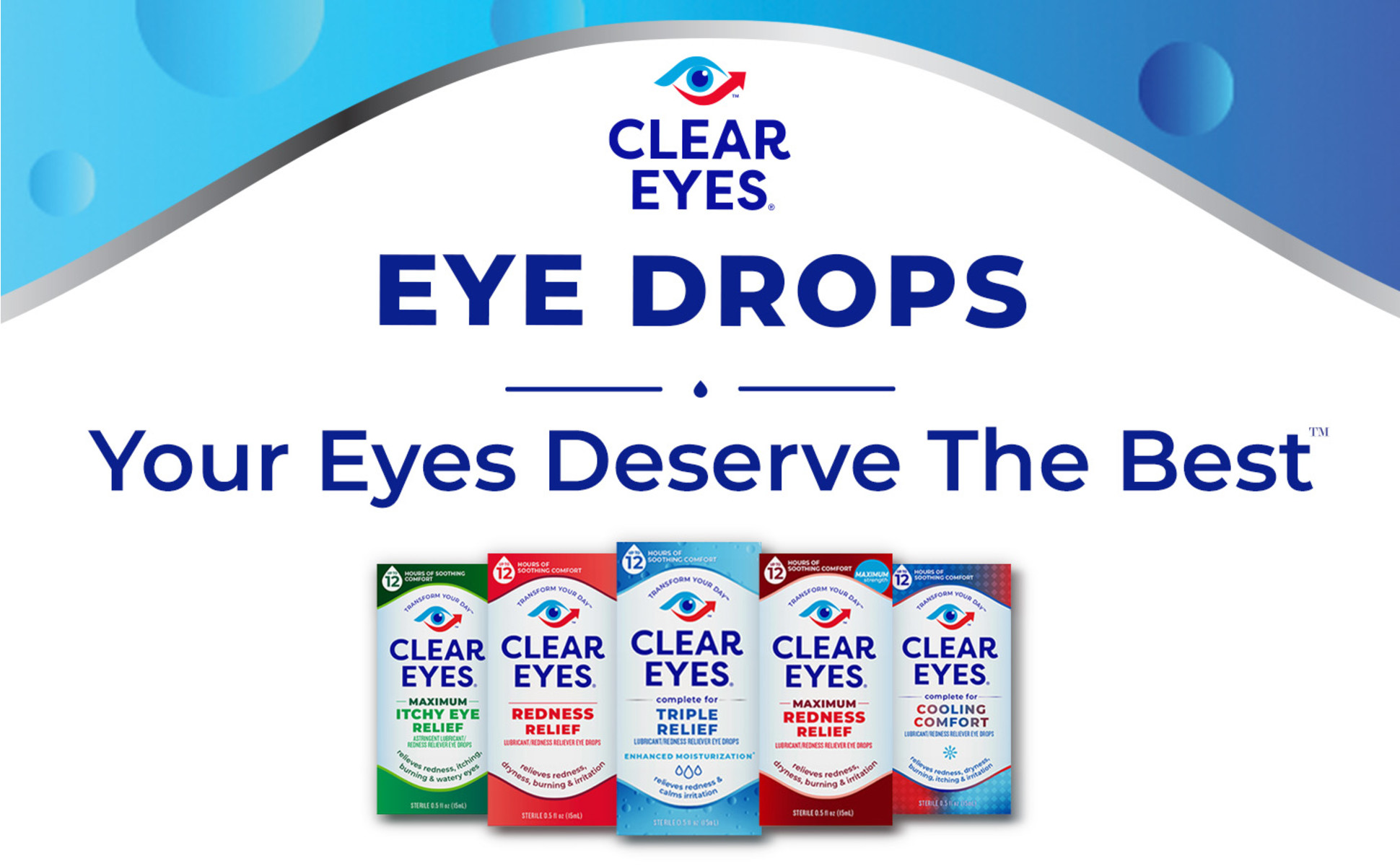 『EYE 770 CLEAR』 Clear Eyes 7 Symptom Relief Lubricant Eye Drops, 0.5 fl oz