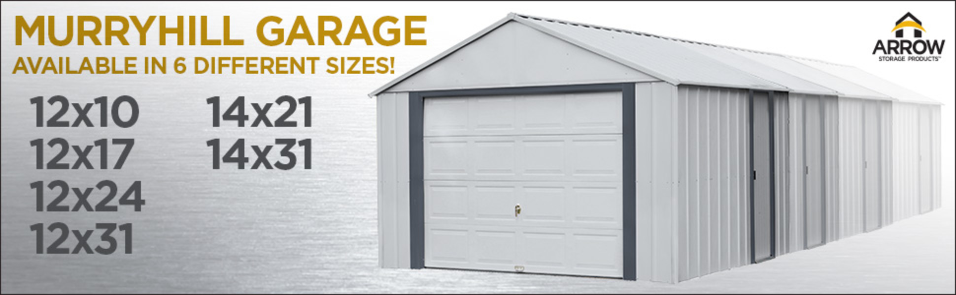 Arrow 12-ft x 24-ft Metal Single Car Garage Building