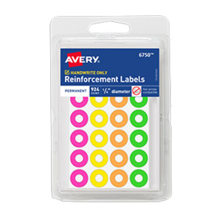  aVERY 924 COUNT 1/4 DIAMITER REINFORCEMENT COLORED
