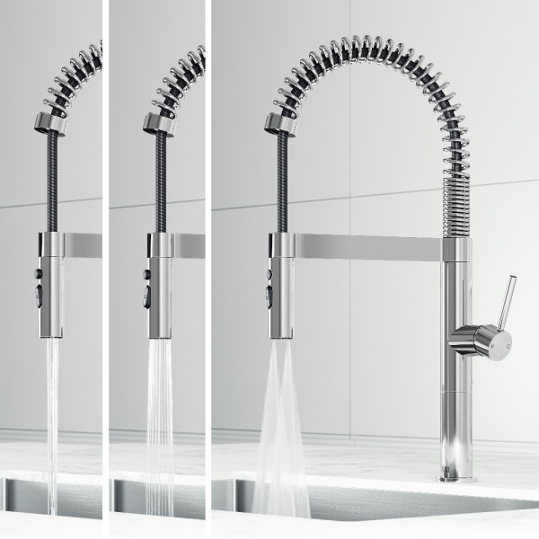 VIGO Edison Pro 20 in. Single Handle Pull-Down Sprayer Kitchen