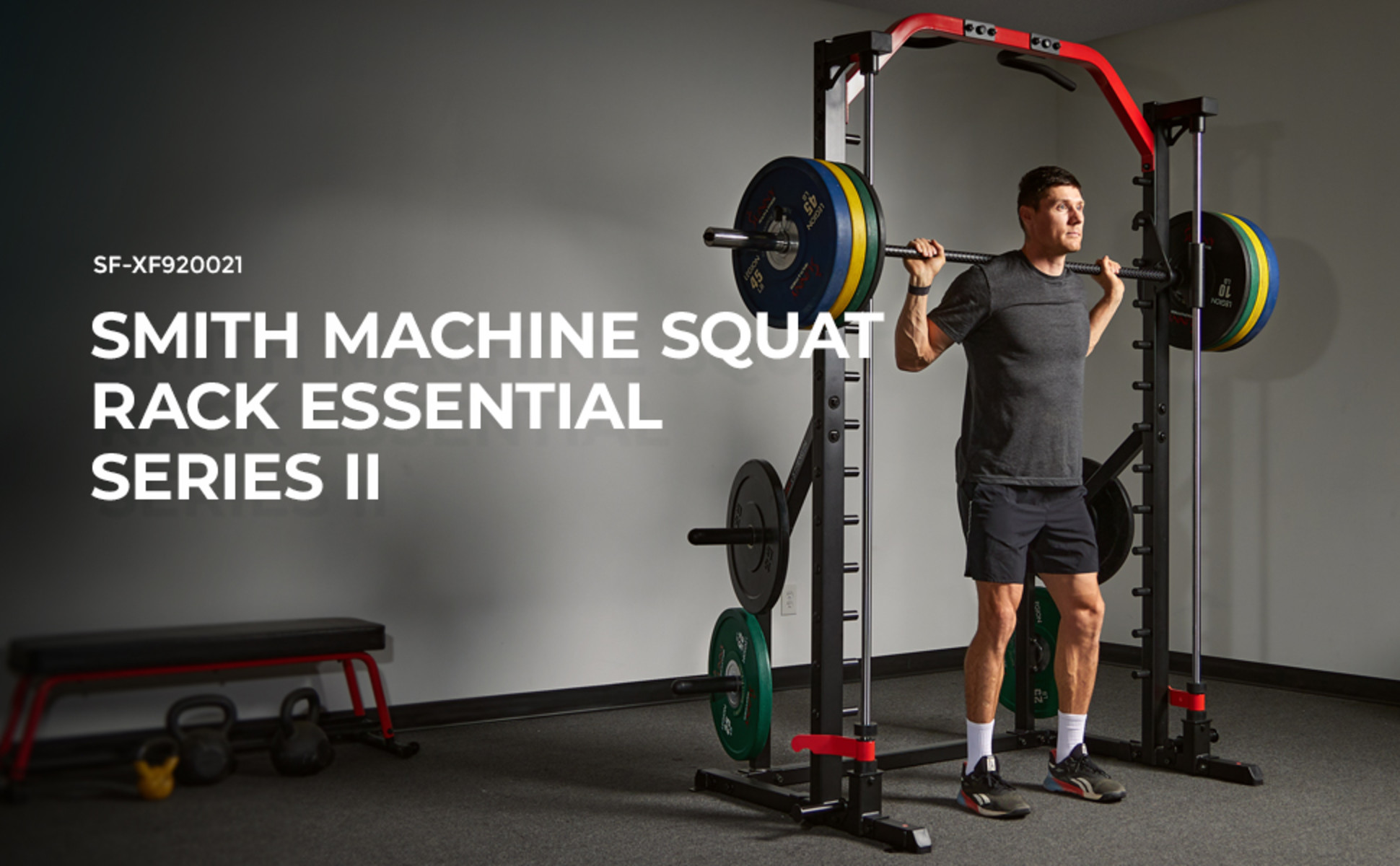 Sunny Health & Fitness Premium Squat Smith Machine Power Rack