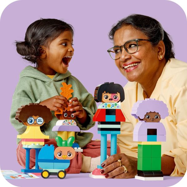 Toddlers decide how the LEGO DUPLO people look.