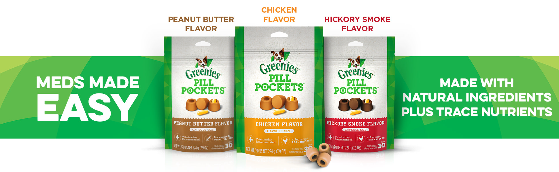 Greenies Chicken Pill Pockets for Dogs 30ct Capsule Size