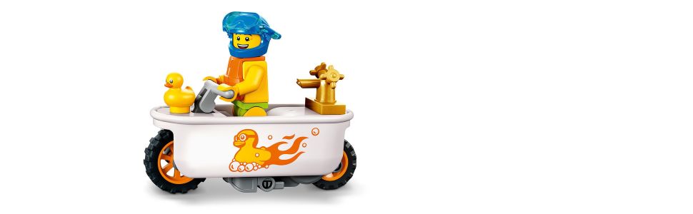 LEGO City Stuntz Bathtub Stunt Bike Set 60333 with Flywheel-Powered Toy  motorcycle and Racer Minifigure, Small Gift Idea for Kids Aged 5 Plus 