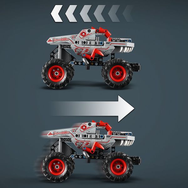 Pull back and release to send the truck speeding along.