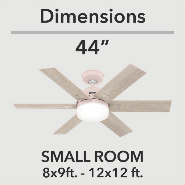 Hunter Pacer 44 in. Indoor Blush Pink Ceiling Fan with Light