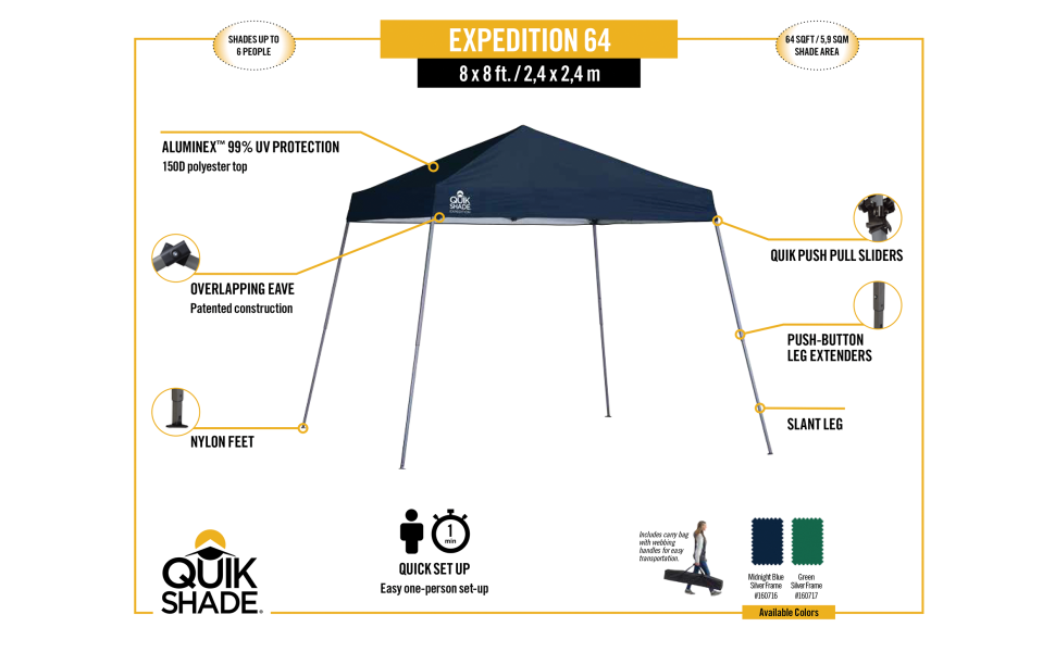 Expedition EX64 10 x 10 ft. Slant Leg Canopy - Midnight Blue