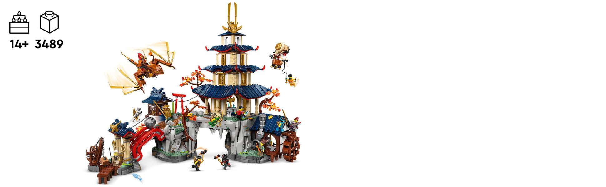 Kids can enjoy a rewarding building experience before escaping into the NINJAGO world for enthralling good vs. evil battles.