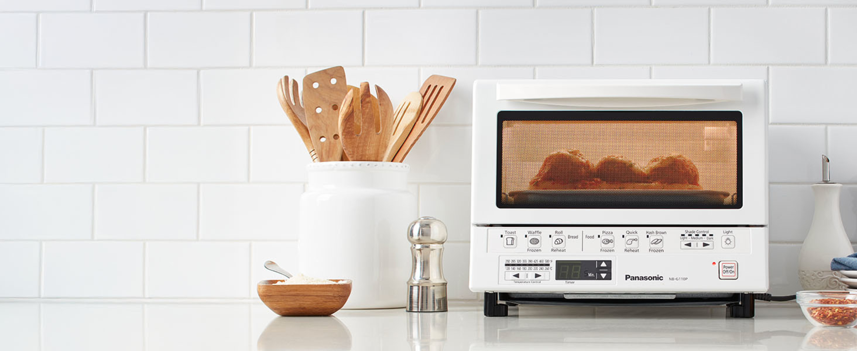 Countertop Kitchen Electric Toaster Oven White