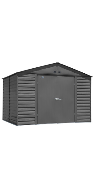 Arrow Select Steel Storage Shed Steel Storage Shed, 10x8, Charcoal