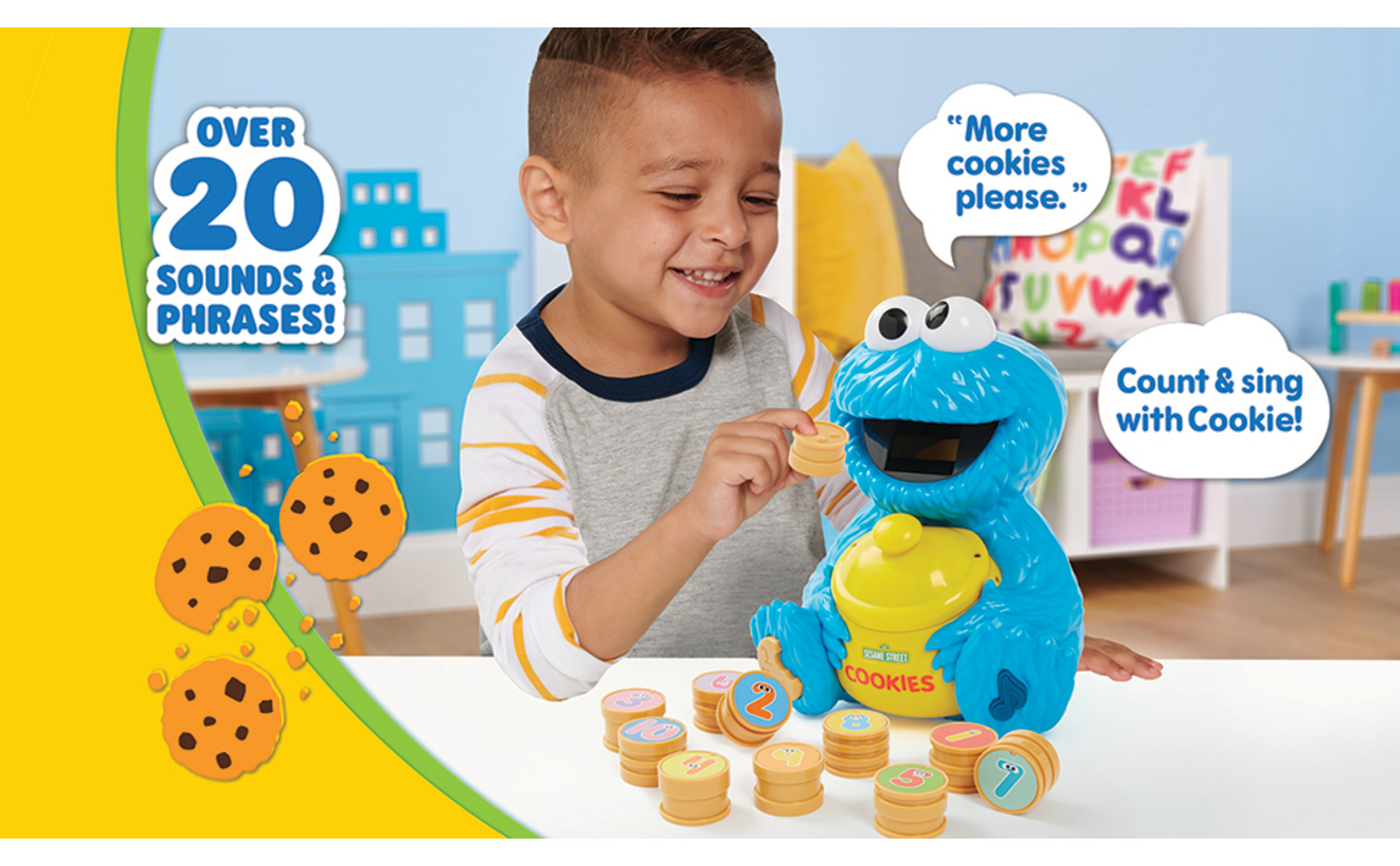 Sesame Street Cookie s Counting Jar 12 Pieces Learning and Education Kids Toys for Ages 2 up