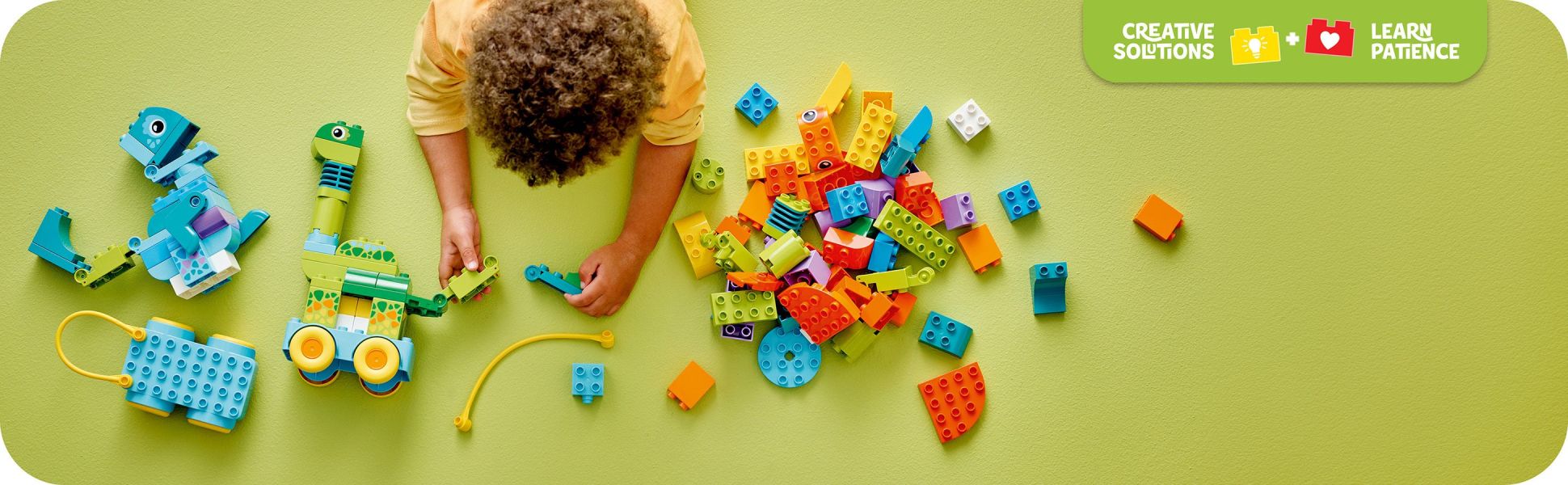 Thanks to this toy’s big bricks, toddlers build something that’s easy to recognize while developing their fine motor skills.