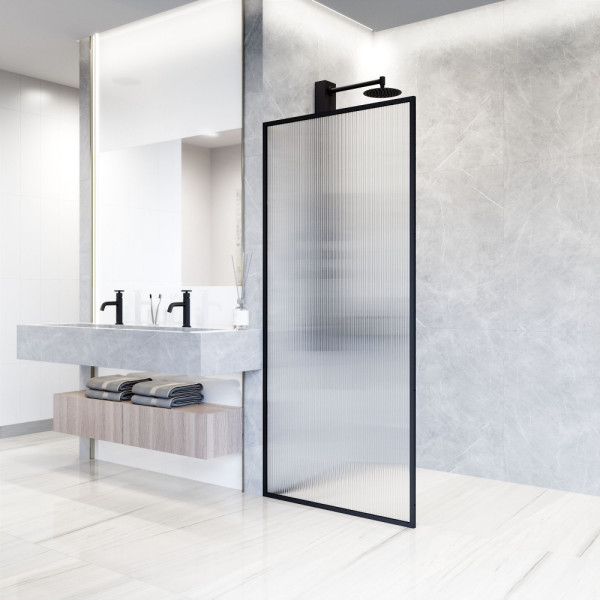VIGO Meridian 34 in. W x 74 in. H Framed Fixed Shower Screen