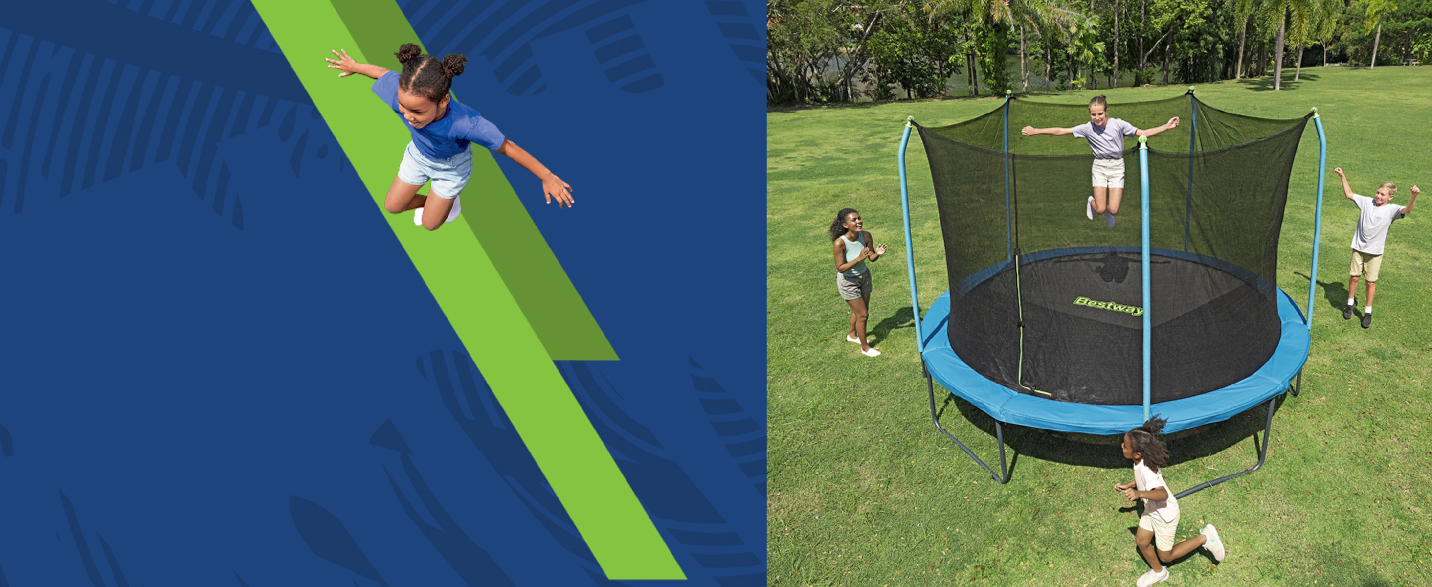 Bestway Xtreme Air 12 ft Trampoline for Kids & Adults, No-Gap