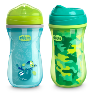 Chicco 9 oz. Glow in The Dark Rim-Spout Trainer Sippy Cup in Blue/Teal