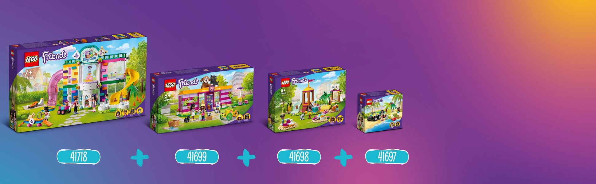 LEGO Friends & Kids Creative Mini-Dolls, - for and Girls, with & 41699 Rescue Boys, Café Adoption Olivia Set Building Cat Ages Pet Figures, Dog Collectible Animal 6+ Priyanka Toys Toy