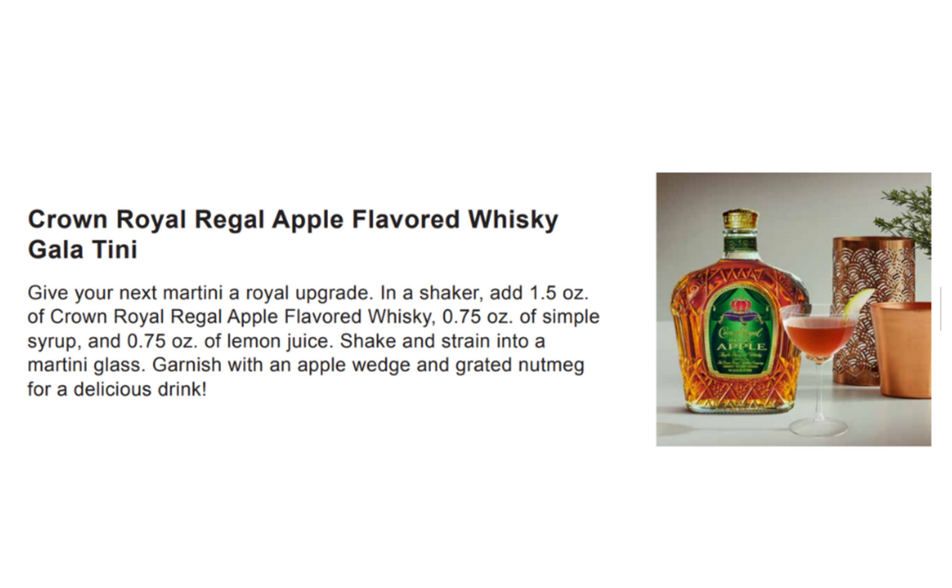 Product Detail  Crown Royal Regal Apple Flavored Whisky