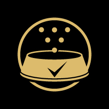 Icon of dog food falling into bowl