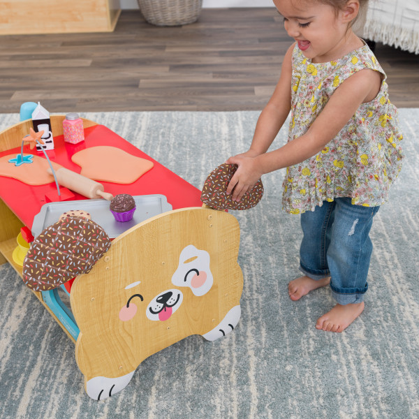 KidKraft Foody Friends: Deluxe Baking Fun Puppy Wooden Toddler Activity  Center with 42 Accessories & Reviews