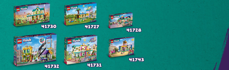 LEGO Friends Downtown Flower and Design Stores 41732 Building Set -  Buildable Toy with Apartment, Shops, House, and Classic Characters, Model  to Customize, Decorate, and Display for Ages 12+ 