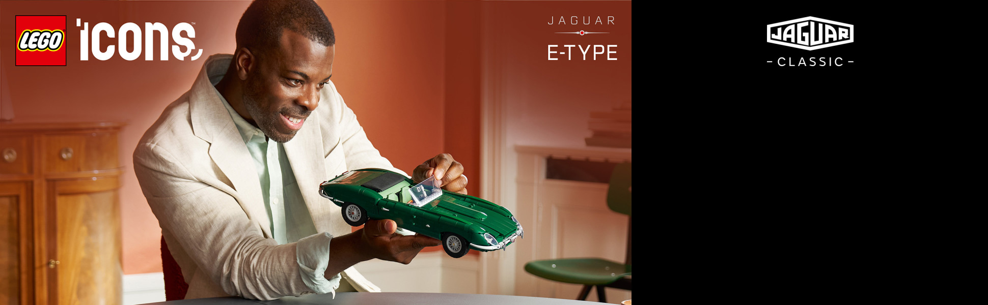 Recreate an icon of automotive innovation with the LEGO Icons Jaguar E-Type building set for adults and classic car enthusiasts.
