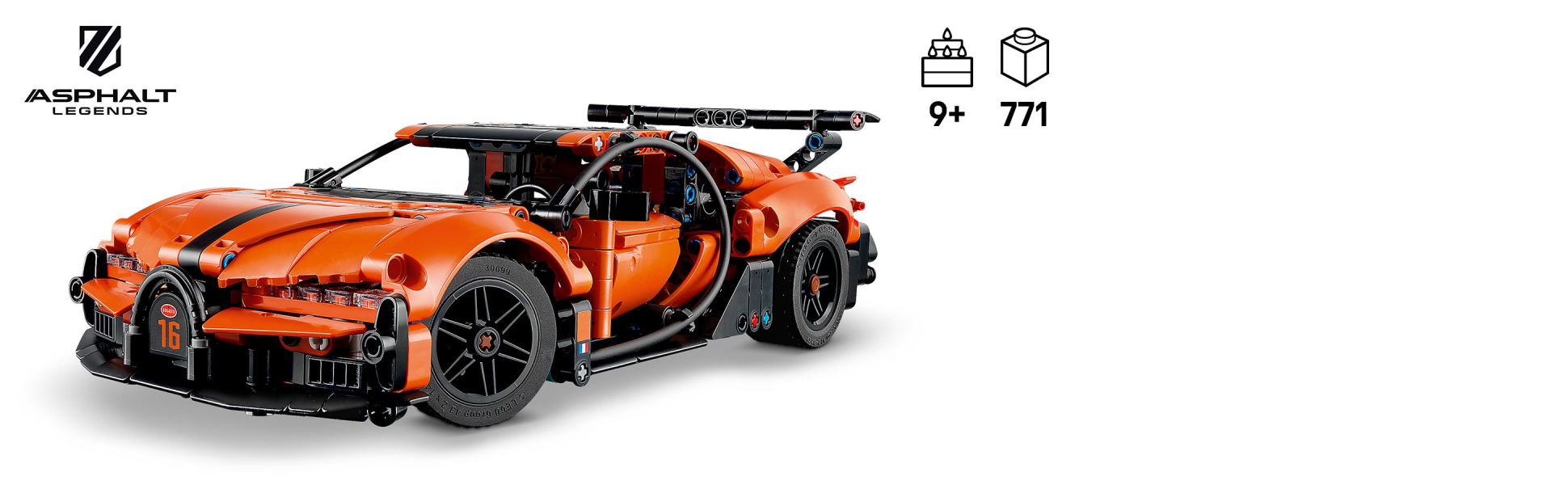 Includes a redeemable code to unlock a digital version of this LEGO Technic car in the ASPHALT LEGENDS online video game.
