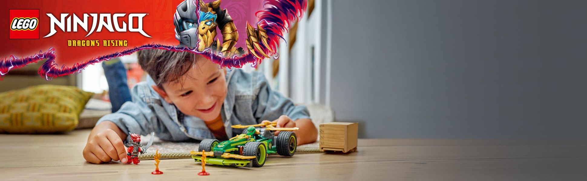 LEGO NINJAGO Lloyd’s Pull-Back Race Car playset with 2 minifigures lets kids recreate fast-paced ninja adventures.