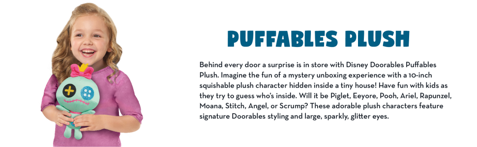 Disney Doorables Puffables Plush Stitch 10-Inch Mystery Pack [1 RANDOM  Plush]