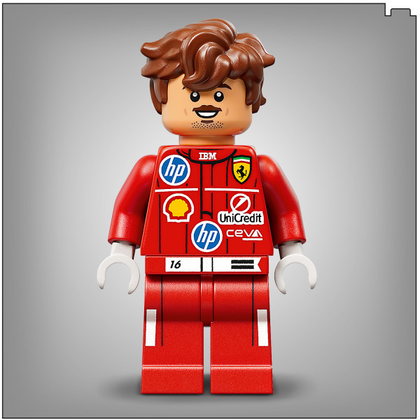A Charles Leclerc minifigure brings the set to life.
